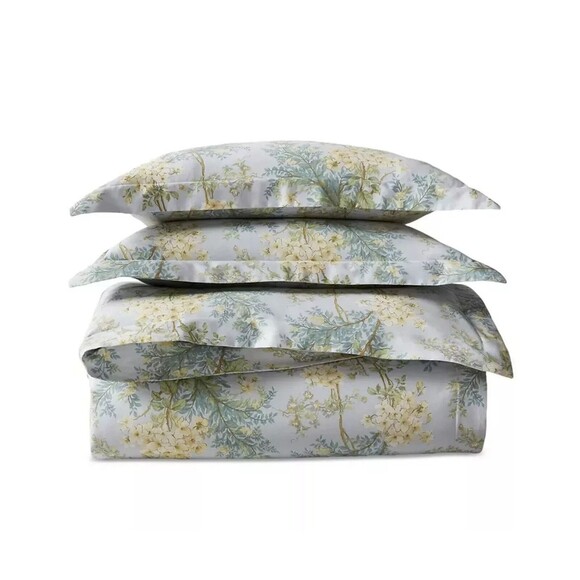 LAUREN RALPH LAUREN Sadie Floral 3-Pc. Comforter Set King $385 Cotton Blue READ - Picture 4 of 7